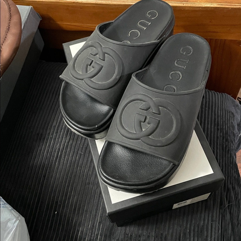 Gucci platform slides